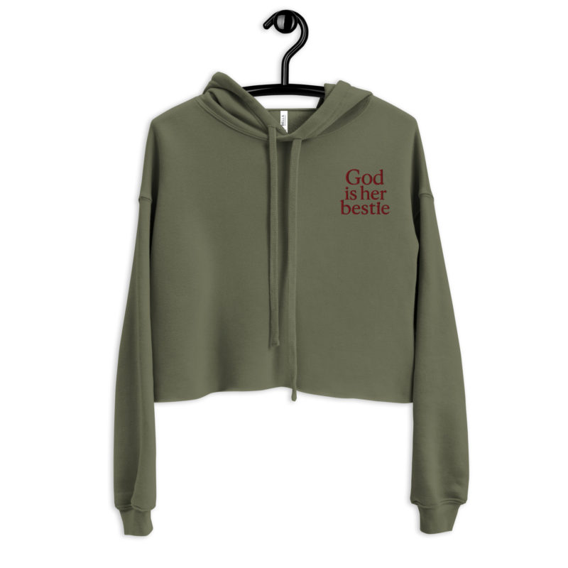 God is Her Bestie - Fleece Crop Hoodie